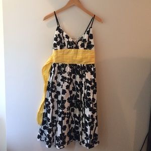 Max Studio black white and yellow print sundress
