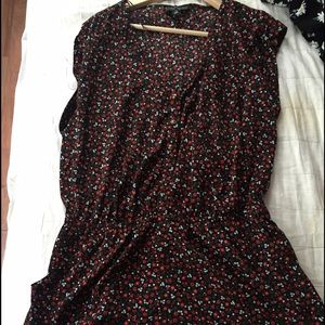 Red and white flower romper