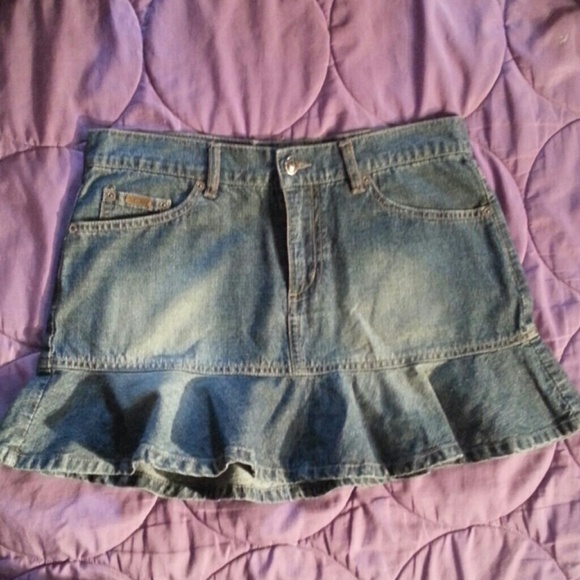 Cute XOXO Denim Mini Skirt