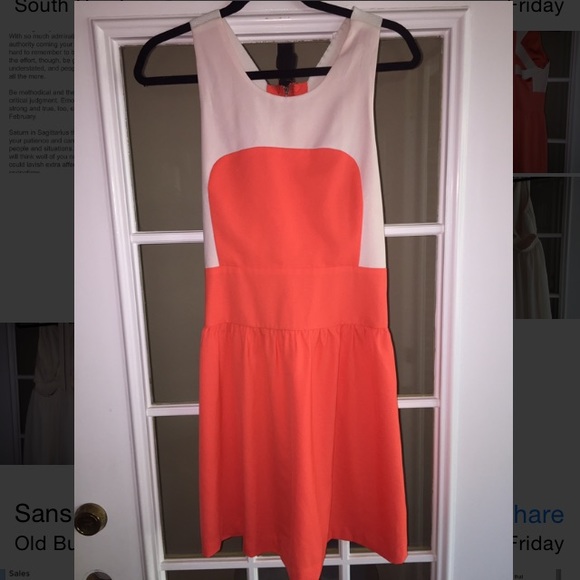 fab'rik Orange and white dress