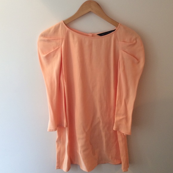 Zara light orange blouse with star button detail