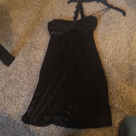 Black silky dress