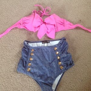 High waisted swim suit