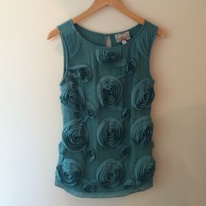 Baraschi Anthropologie Rosette sleeveless blouse