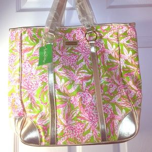 Lilly Pulitzer Lush Green Cougar Bar Tote NWT