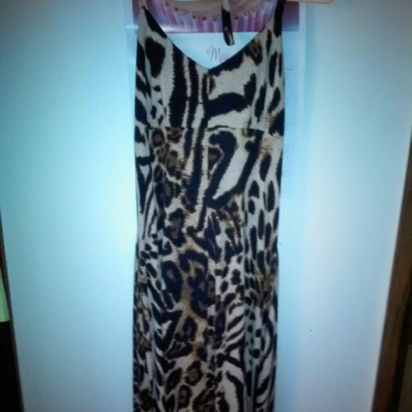 Halter top cheetah print dress