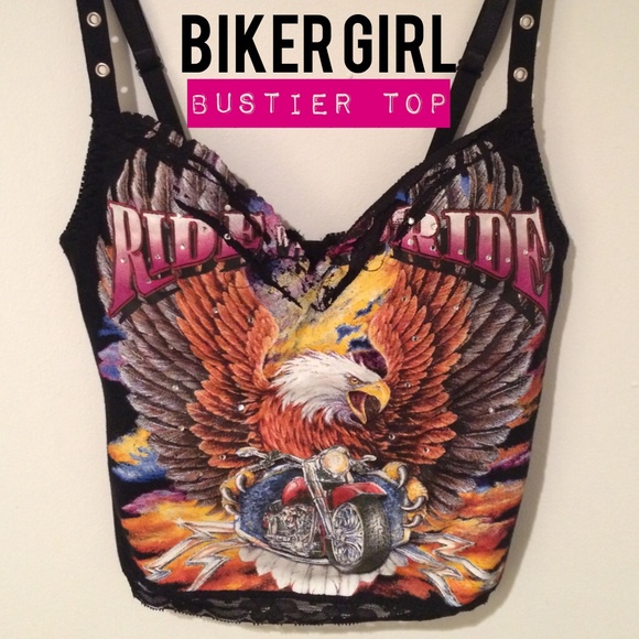 💥Motorcycle Biker Girl Bustier Top🔥
