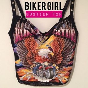 💥Motorcycle Biker Girl Bustier Top🔥