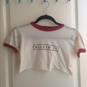 Brandy Melville 's "Killin it" cropped top