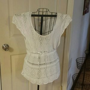 White Crochet Top
