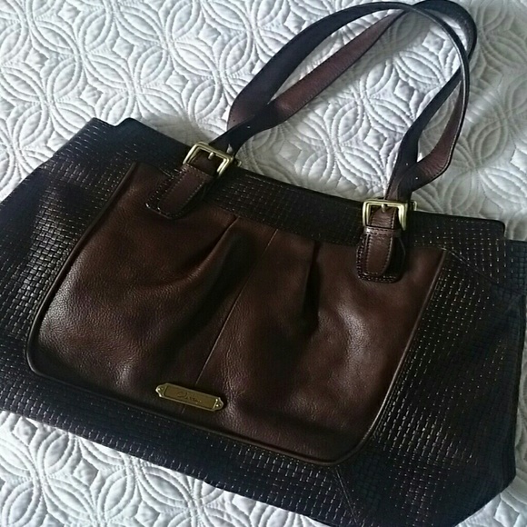 COLE HAAN Leather Basketweave tote - Picture 2 of 4