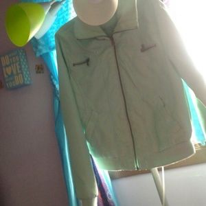 Mint green leather jacket