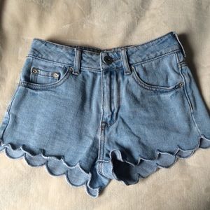 High waisted denim shorts