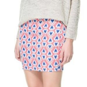 🚫Sold🚫🌷Zara printed heart MiniSkirt🌷sweet!💐