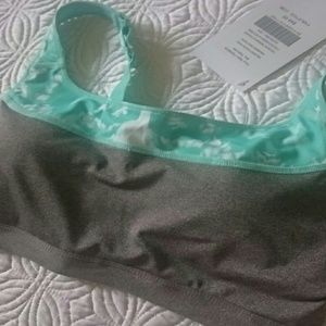 NWT FABLETICS Teal and grey sports bra XS