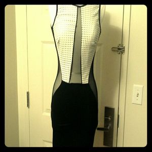 Dress with sheer hips ( BELOW KNEE LENGTH )