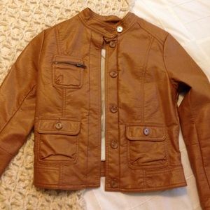 Tan leather jacket NEVER WORN