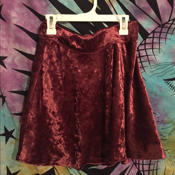 red velvet skater skirt