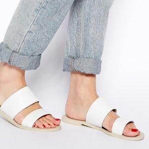 Clearance🎉Asos White Federal Leather Sliders