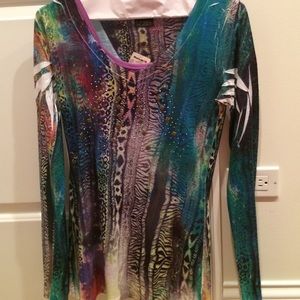 Variety animal print buckle top