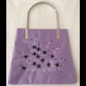 Purple embroidered Front Evening Bag