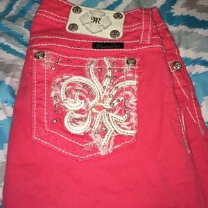 Bright pink miss me capris