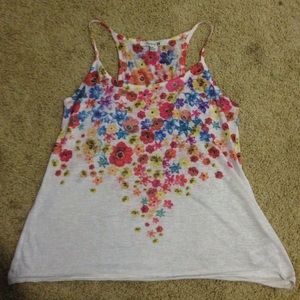 Forever 21 floral racer back tee