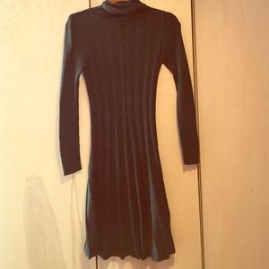 Grey turtle neck knit sweater dress