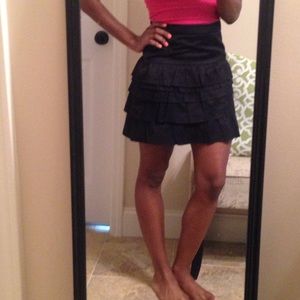 Black ruffle skirt