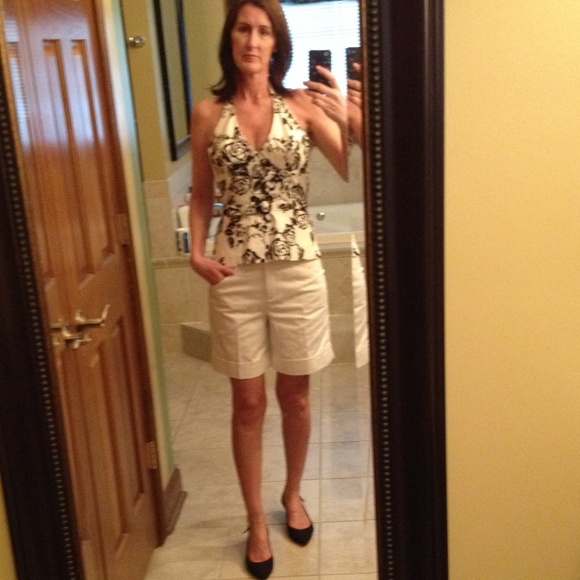 Black and White Halter Top with Belt