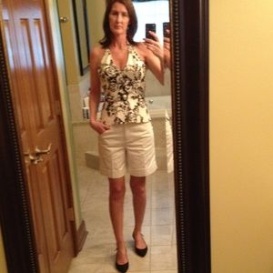 Black and White Halter Top with Belt