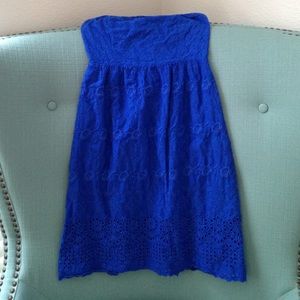 Gorgeous Strapless Royal Blue Dress for Summer!