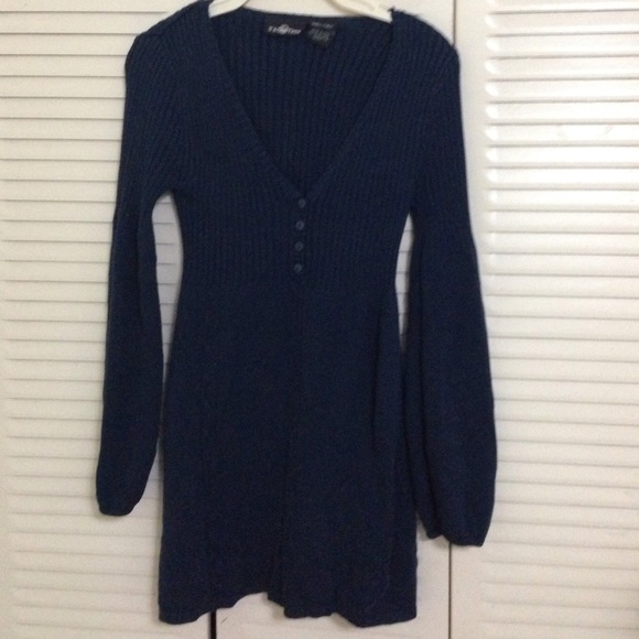 It's our time dark blue long sleeve sweater dress
