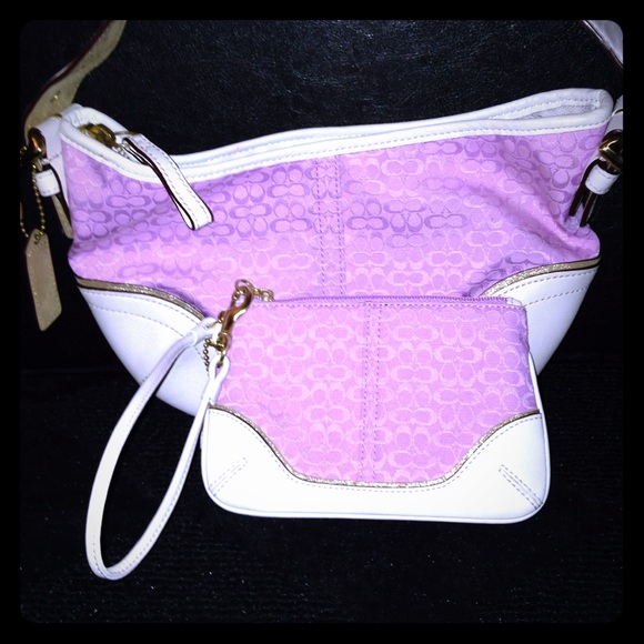 Authentic Gorgeous Pink Coach Bag and Wristlet