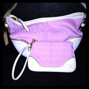 Authentic Gorgeous Pink Coach Bag and Wristlet