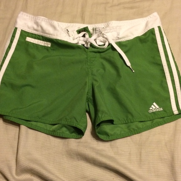Green Adidas board shorts