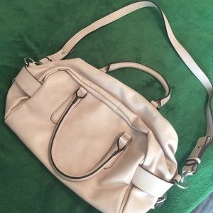 Zara Basics beige handbag with long shoulder strap