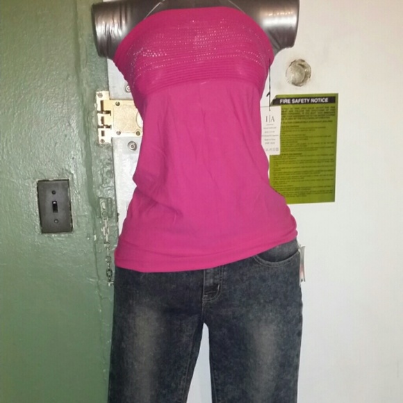 BUNDLE PINK & BLACK JEANS top one size.