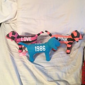 3 VS PINK plush dogs