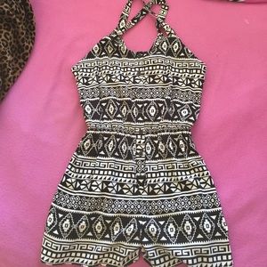 Black and white romper