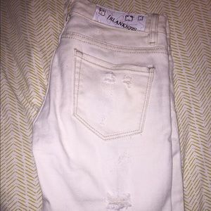white distressed Blank skinny jeans