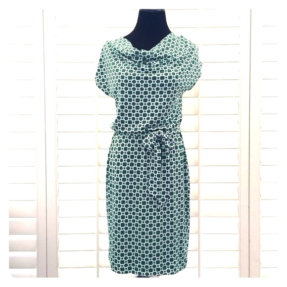 XS Cowl Neck Cinch Waist Dress