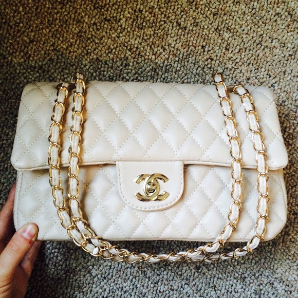 Tan quilted purse