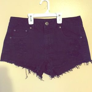 AEO black jean shorts.