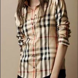 British style plaid shirt