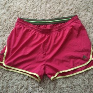 Adidas shorts pink and neon yellow