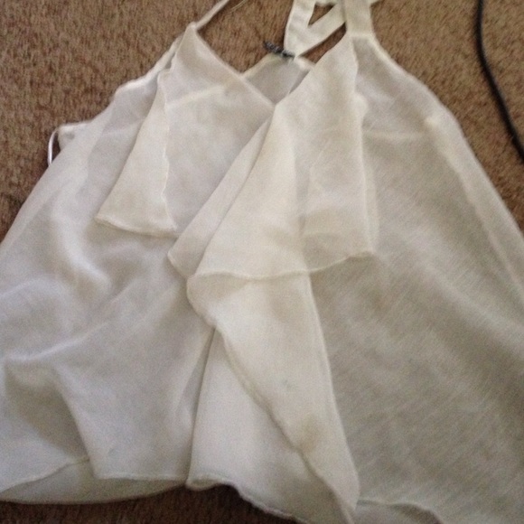 White sheer tank top