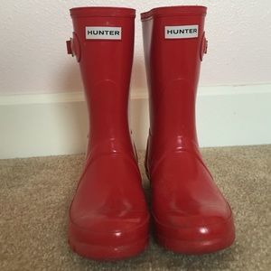 Red Hunter rain boots