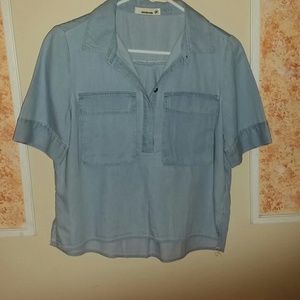 Light wash denim colored shirt