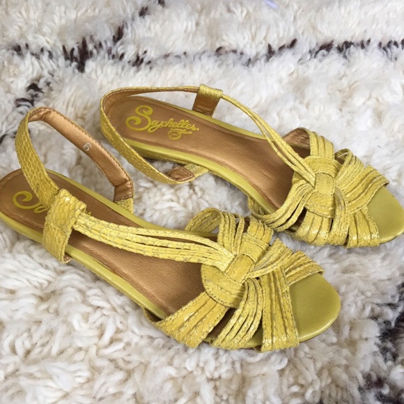 Seychelles Shoes - SEYCHELLES Yellow Wedge Sandals